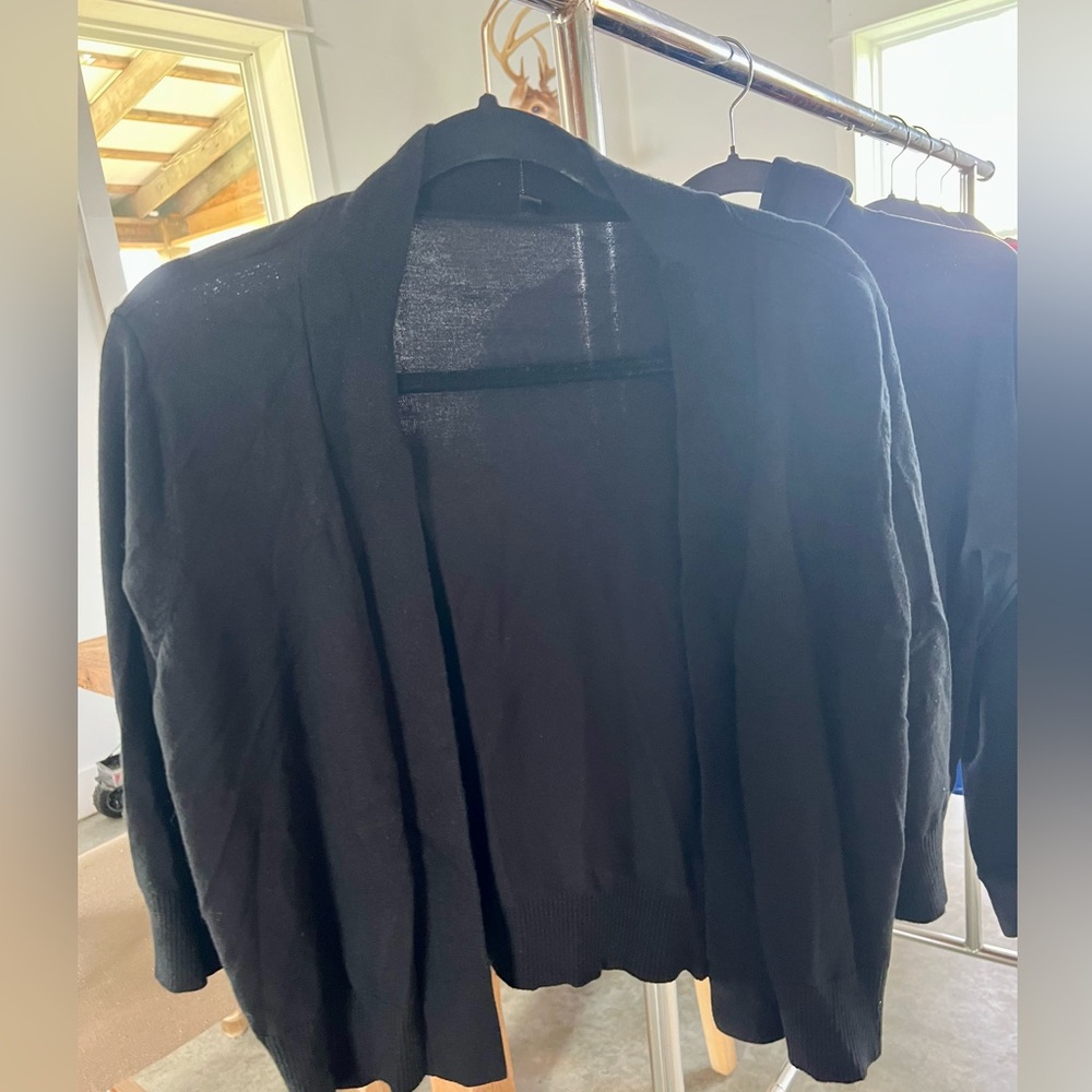 Black Open Front Cardigan